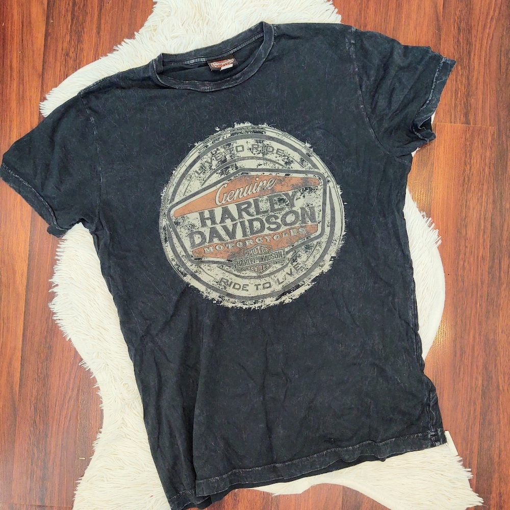 Men's Harley Davidson Vintage Grunge T-shirt - Picture 1 of 2